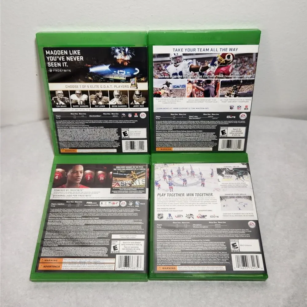 Xbox One Sports Games Madden, FIFA, And NHL Lot Of 4 Pre-owned
